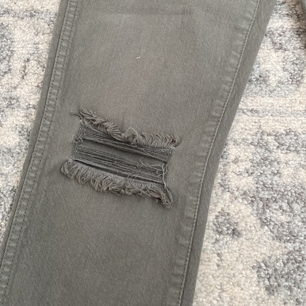 7 for ALL MANKIND MILITARY GREEN DENIM JEANS SZ 27 like new - Picture 8 of 8